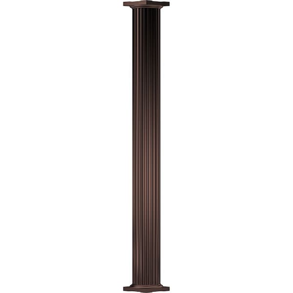 Ekena Millwork 6" x 9' Endura-Aluminum Column, Round Shaft (Load-Bearing 20,000 lbs), Non-Tapered, FLuted EA0609ANFSETUTU - main